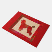 Roter Pudel Fußmatte (Schrägansicht)