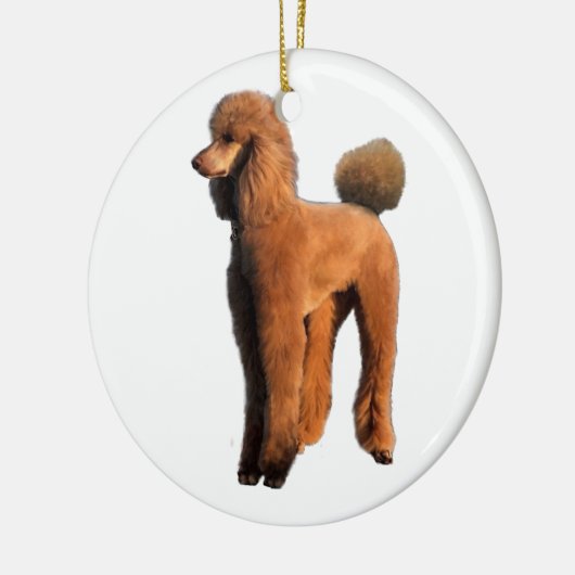 roter Pudel Keramik Ornament (Links)