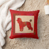 Roter Pudel Kissen (Decke)