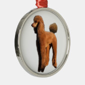 roter Pudel Silbernes Ornament (Rechts)