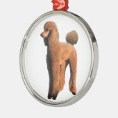 roter Pudel Silbernes Ornament (Links)