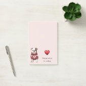 Roter Pullover Weiße Herzen Glück ist ein Hund Post-it Klebezettel (Büro)