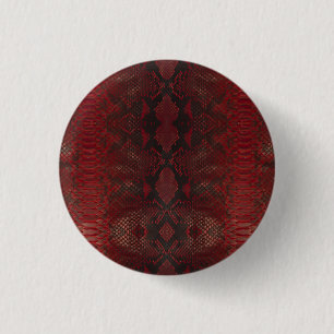 Roter Pythonschlangen-Haut-Muster Button