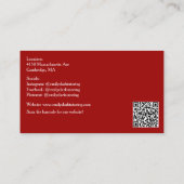 Roter QR-Code-Schul-Lehrer-Roter Apfel Visitenkarte (Rückseite)