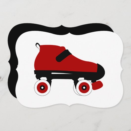 Roter Quad-Skate Einladung (Vorne/Hinten)