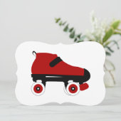 Roter Quad-Skate Einladung (Stehend Vorderseite)