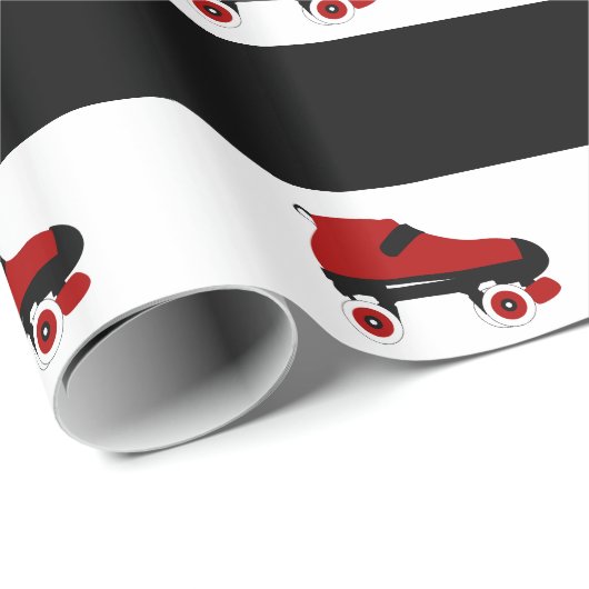 Roter Quad-Skate Geschenkpapier (Rolleneckpunkt)