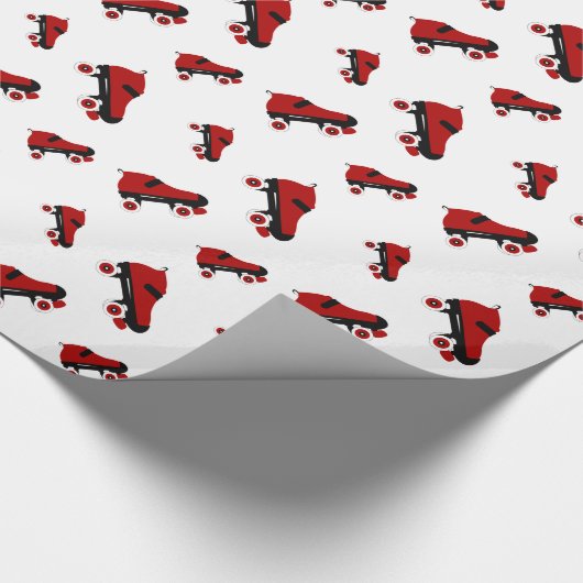 Roter Quad-Skate Geschenkpapier (Ecke)