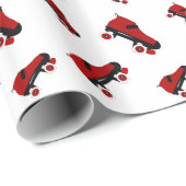 Roter Quad-Skate Geschenkpapier (Rolleneckpunkt)