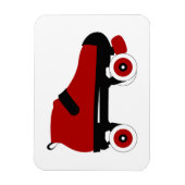 Roter Quad-Skate Magnet (Vertikal)
