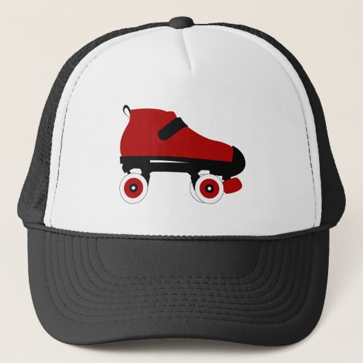 Roter Quad-Skate Truckerkappe (Vorderseite)