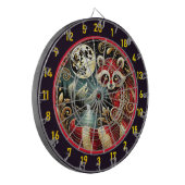 Roter Raccoon leuchtet unter dem Goldenen Mond Dartscheibe (Vorderseite Links)