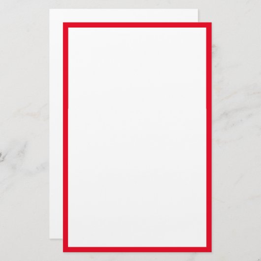 Roter Rand Edges Solid White Background Briefpapier (Vorne/Hinten)
