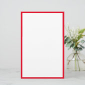 Roter Rand Edges Solid White Background Briefpapier (Stehend Vorderseite)