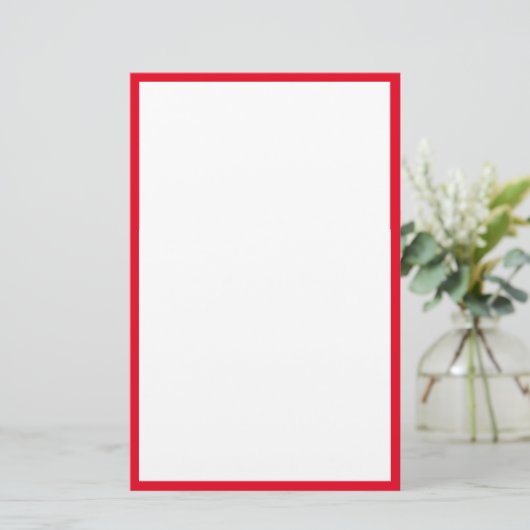 Roter Rand Edges Solid White Background Briefpapier (Stehend Vorderseite)