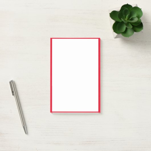 Roter Rand Edges Solid White Background Post-it Klebezettel (Büro)