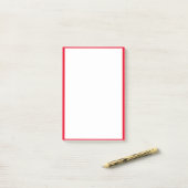 Roter Rand Edges Solid White Background Post-it Klebezettel (Auf Schreibtisch)