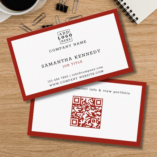 Roter Rand QR-Code professionell mit individuellem Visitenkarte