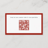 Roter Rand QR-Code professionell mit individuellem Visitenkarte (Rückseite)