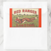 Roter Ranger Rechteckiger Aufkleber (Tasche)