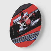 ROTER RASSENAUTO - LEIDUNG GROßE WANDUHR (Winkel)