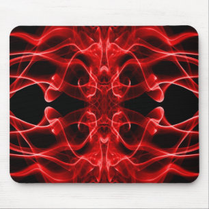 Roter Rauch Symmetrisches Minimalistisches Schwarz Mousepad