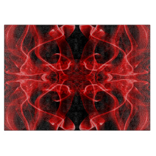 Roter Rauch Symmetrisches Minimalistisches Schwarz Schneidebrett