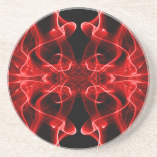 Roter Rauch Symmetrisches Minimalistisches Schwarz Untersetzer