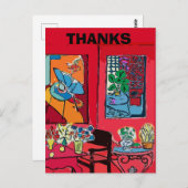 Roter Raum mit schwarzer Katze Postkarte (Vorne/Hinten)