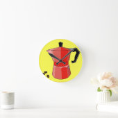 Roter Regenbogen-Espresso Runde Wanduhr (Zuhause)
