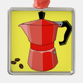 Roter Regenbogen-Espresso Silbernes Ornament