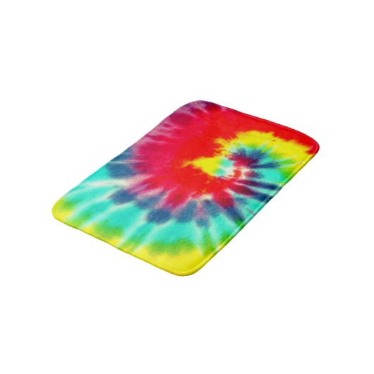 Roter Regenbogen-Gefärbte Krawatte, Badematte (Schrägansicht)