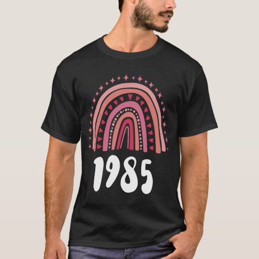 Roter Regenbogen Jahr der Geburt 1985 T-Shirt (Vorderseite)