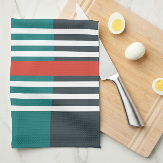 Roter Regenbogen mit weißer Linie im Hintergrund Geschirrtuch (Viertel Falte)