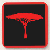 Roter Regenschirm Getränkeuntersetzer (Vorderseite)