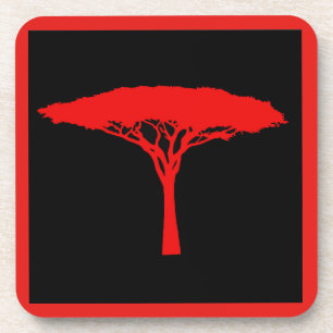 Roter Regenschirm Getränkeuntersetzer