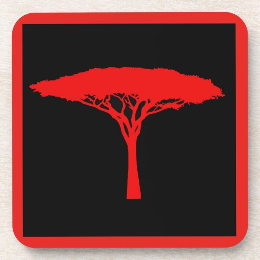 Roter Regenschirm Getränkeuntersetzer (Vorderseite)