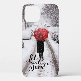 Roter Regenschirm im Winter Wunderland - Lass es s Case-Mate iPhone Hülle
