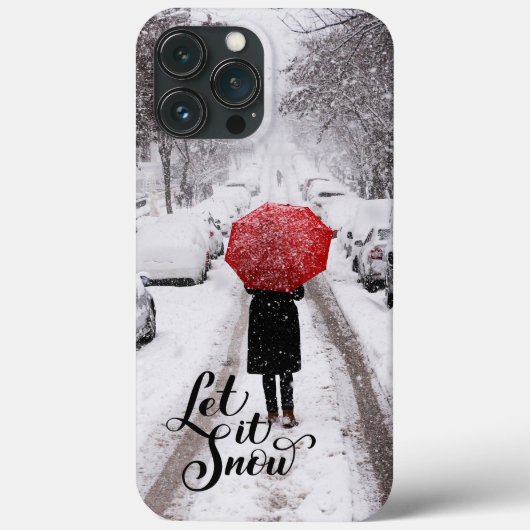 Roter Regenschirm im Winter Wunderland - Lass es s Case-Mate iPhone Hülle (Rückseite)