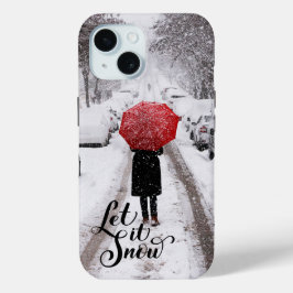 Roter Regenschirm im Winter Wunderland - Lass es s Case-Mate iPhone Hülle
