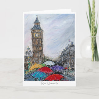 Roter Regenschirm in London Karte