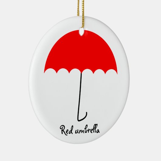 Roter Regenschirm Keramik Ornament (Rechts)