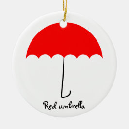 Roter Regenschirm Keramik Ornament