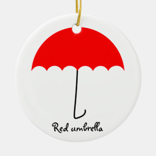 Roter Regenschirm Keramik Ornament