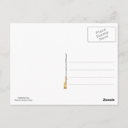 Roter Regenschirm Postkarte (Rückseite)