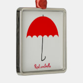 Roter Regenschirm Silbernes Ornament (Rechts)