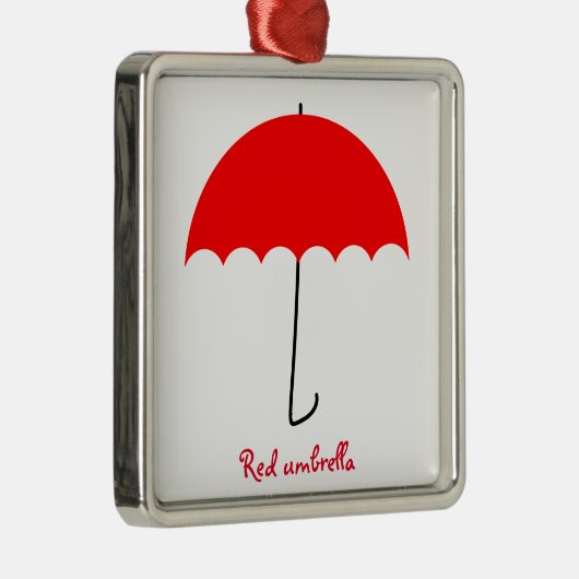 Roter Regenschirm Silbernes Ornament (Rechts)
