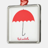 Roter Regenschirm Silbernes Ornament (Links)