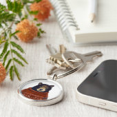 Roter Ren-Strickjacke-Bär Schlüsselanhänger (Seite)