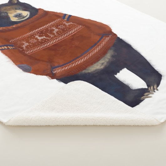 Roter Ren-Strickjacke-Bär Sherpadecke (3/4)